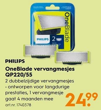 Aanbiedingen Philips oneblade vervangmesjes qp220-55 - Philips - Geldig van 06/05/2017 tot 14/05/2017 bij Blokker