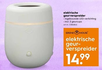 Aanbiedingen Serene house elektrische geurverspreider - Serene House - Geldig van 06/05/2017 tot 14/05/2017 bij Blokker