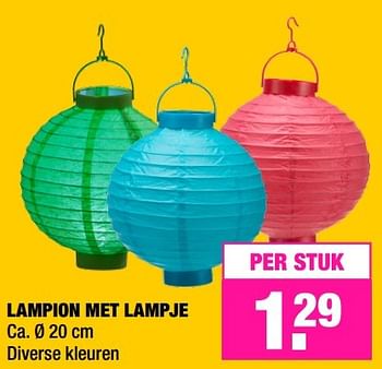 Aanbiedingen Lampion met lampje - Huismerk - Big Bazar - Geldig van 08/05/2017 tot 21/05/2017 bij Big Bazar