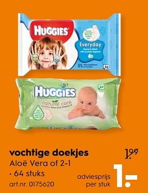 Aanbiedingen Vochtige doekjes - Huggies - Geldig van 06/05/2017 tot 14/05/2017 bij Blokker