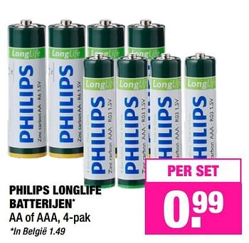Aanbiedingen Philips longlife batterijen - Philips - Geldig van 08/05/2017 tot 21/05/2017 bij Big Bazar