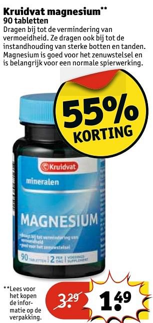 Aanbiedingen Kruidvat magnesium - Huismerk - Kruidvat - Geldig van 09/05/2017 tot 14/05/2017 bij Kruidvat