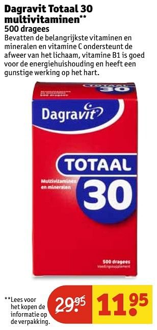 Aanbiedingen Dagravit totaal 30 multivitaminen - Dagravit - Geldig van 09/05/2017 tot 14/05/2017 bij Kruidvat