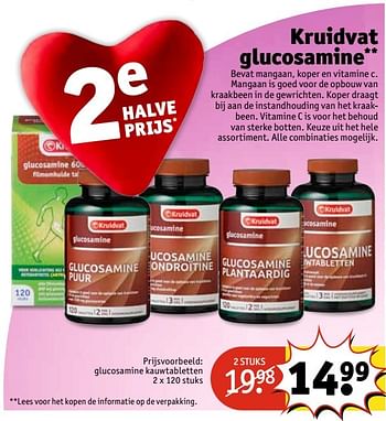 Aanbiedingen Glucosamine kauwtabletten - Huismerk - Kruidvat - Geldig van 09/05/2017 tot 14/05/2017 bij Kruidvat