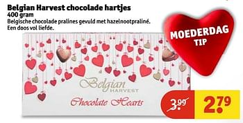 Aanbiedingen Belgian harvest chocolade hartjes - Belgian Harvest - Geldig van 09/05/2017 tot 14/05/2017 bij Kruidvat