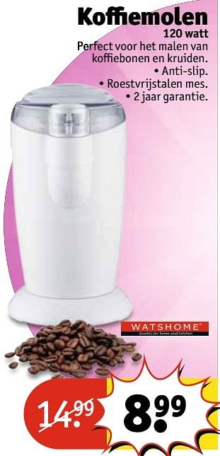 Aanbiedingen Koffiemolen - Watshome - Geldig van 09/05/2017 tot 14/05/2017 bij Kruidvat