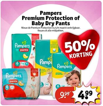Aanbiedingen Pampers premium protection of baby dry pants - Pampers - Geldig van 09/05/2017 tot 14/05/2017 bij Kruidvat