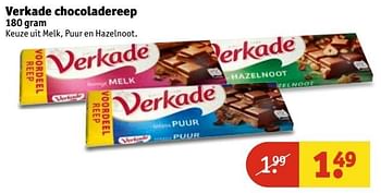 Aanbiedingen Verkade chocoladereep - Verkade - Geldig van 09/05/2017 tot 14/05/2017 bij Kruidvat
