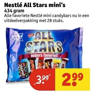 Aanbiedingen Nestlé all stars mini`s - Nestlé - Geldig van 09/05/2017 tot 14/05/2017 bij Kruidvat