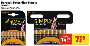 Aanbiedingen Duracell batterijen simply - Duracell - Geldig van 09/05/2017 tot 14/05/2017 bij Kruidvat