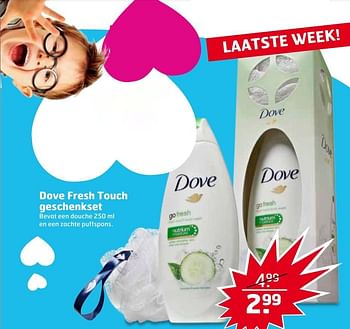 Aanbiedingen Dove fresh touch geschenkset - Dove - Geldig van 09/05/2017 tot 14/05/2017 bij Trekpleister