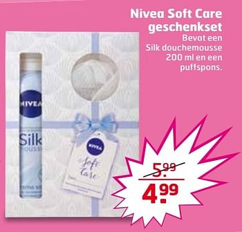 Aanbiedingen Nivea soft care geschenkset - Nivea - Geldig van 09/05/2017 tot 14/05/2017 bij Trekpleister