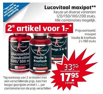Aanbiedingen Maxipot visolie + knoflook - Lucovitaal - Geldig van 09/05/2017 tot 14/05/2017 bij Trekpleister