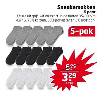 Aanbiedingen Sneakersokken - Huismerk - Trekpleister - Geldig van 09/05/2017 tot 14/05/2017 bij Trekpleister
