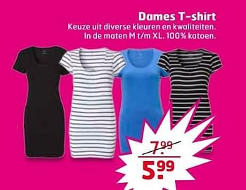 Aanbiedingen Dames t-shirt - Huismerk - Trekpleister - Geldig van 09/05/2017 tot 14/05/2017 bij Trekpleister