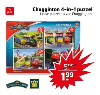 Aanbiedingen Chugginton 4-in-1 puzzel - Chuggington - Geldig van 09/05/2017 tot 14/05/2017 bij Trekpleister