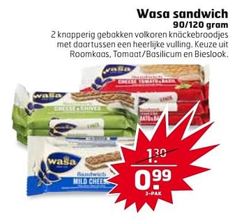 Aanbiedingen Wasa sandwich - Wasa - Geldig van 09/05/2017 tot 14/05/2017 bij Trekpleister