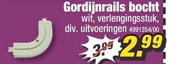 Aanbiedingen Gordijnrails bocht wit, verlengingsstuk - Huismerk - Poco - Geldig van 08/05/2017 tot 14/05/2017 bij Poco