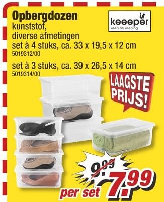 Aanbiedingen Opbergdozen kunststof - Keeeper - Geldig van 08/05/2017 tot 14/05/2017 bij Poco