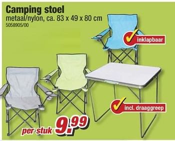 Aanbiedingen Camping stoel metaal-nylon - Huismerk - Poco - Geldig van 08/05/2017 tot 14/05/2017 bij Poco