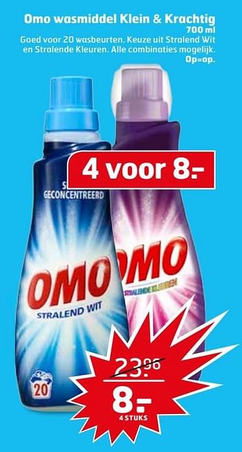 Aanbiedingen Omo wasmiddel klein + krachtig - Omo - Geldig van 09/05/2017 tot 14/05/2017 bij Trekpleister