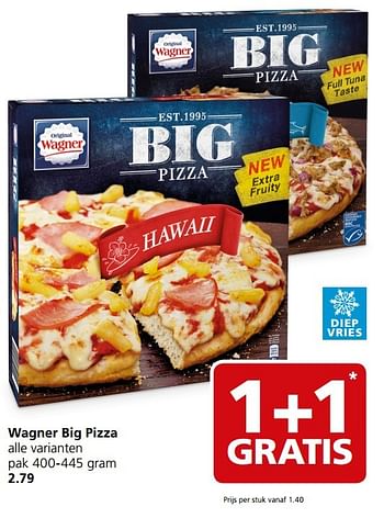 Aanbiedingen Wagner big pizza - Original Wagner - Geldig van 08/05/2017 tot 14/05/2017 bij Jan Linders