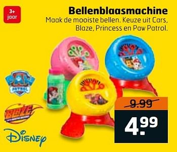 Aanbiedingen Bellenblaasmachine - Disney - Geldig van 02/05/2017 tot 14/05/2017 bij Trekpleister
