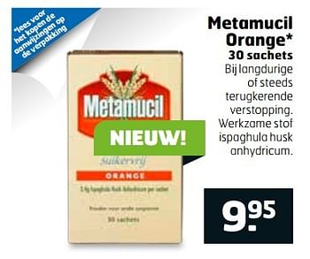 Aanbiedingen Metamucil orange - Metamucil - Geldig van 02/05/2017 tot 14/05/2017 bij Trekpleister