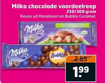Aanbiedingen Milka chocolade voordeelreep - Milka - Geldig van 02/05/2017 tot 14/05/2017 bij Trekpleister