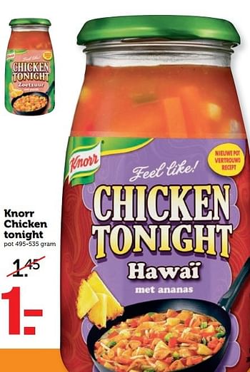 Aanbiedingen Knorr chicken tonight - Knorr - Geldig van 08/05/2017 tot 14/05/2017 bij Coop