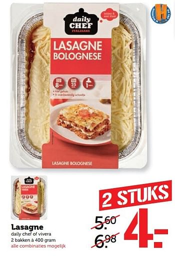 Aanbiedingen Lasagne - Daily chef - Geldig van 08/05/2017 tot 14/05/2017 bij Coop