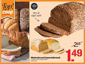 Aanbiedingen Molenbrood boerenbrood - Molenbrood - Geldig van 08/05/2017 tot 14/05/2017 bij Coop