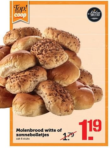 Aanbiedingen Molenbrood witte of zonnebolletjes - Molenbrood - Geldig van 08/05/2017 tot 14/05/2017 bij Coop