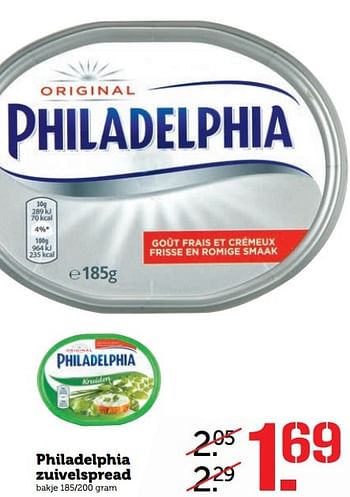 Aanbiedingen Philadelphia zuivelspread - Philadelphia - Geldig van 08/05/2017 tot 14/05/2017 bij Coop