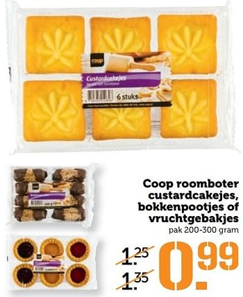 Aanbiedingen Coop roomboter custardcakejes, bokkenpootjes of vruchtgebakjes - Huismerk - Coop - Geldig van 08/05/2017 tot 14/05/2017 bij Coop