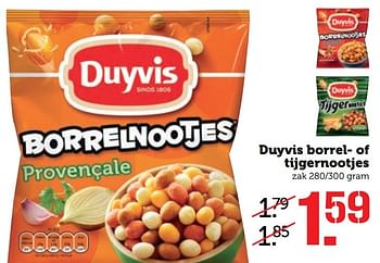 Aanbiedingen Duyvis borrel- of tijgernootjes - Duyvis - Geldig van 08/05/2017 tot 14/05/2017 bij Coop