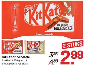 Aanbiedingen Kitkat chocolade - Nestlé - Geldig van 08/05/2017 tot 14/05/2017 bij Coop