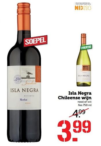 Aanbiedingen Isla negra chileense wijn - Witte wijnen - Geldig van 08/05/2017 tot 14/05/2017 bij Coop