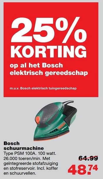 Aanbiedingen Bosch schuurmachine - Bosch - Geldig van 08/05/2017 tot 14/05/2017 bij Praxis