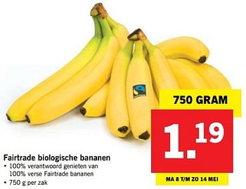 Aanbiedingen Fairtrade biologische bananen - Fair Trade - Geldig van 08/05/2017 tot 14/05/2017 bij Lidl