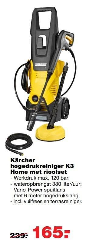 Aanbiedingen Kärcher hogedrukreiniger k3 home met rioolset - Kärcher - Geldig van 08/05/2017 tot 14/05/2017 bij Praxis