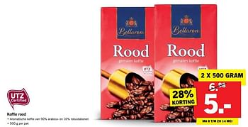 Aanbiedingen Koffie rood - Bellarom - Geldig van 08/05/2017 tot 14/05/2017 bij Lidl