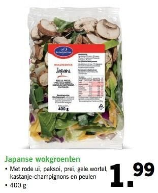 Aanbiedingen Japanse wokgroenten - Saladinettes - Geldig van 08/05/2017 tot 14/05/2017 bij Lidl
