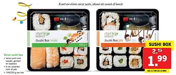 Aanbiedingen Verse sushi box - Chef select - Geldig van 08/05/2017 tot 14/05/2017 bij Lidl