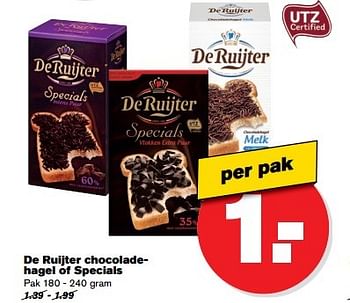 Aanbiedingen De ruijter chocoladehagel of specials - De Ruijter - Geldig van 10/05/2017 tot 16/05/2017 bij Hoogvliet