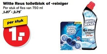 Aanbiedingen Witte reus toiletblok of -reiniger - Witte reus - Geldig van 10/05/2017 tot 16/05/2017 bij Hoogvliet