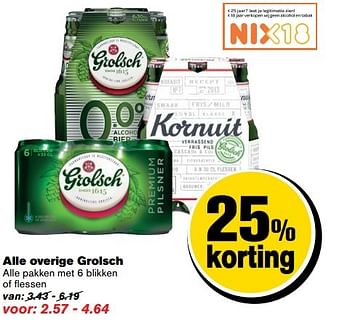 Aanbiedingen Alle overige grolsch - Grolsch - Geldig van 10/05/2017 tot 16/05/2017 bij Hoogvliet