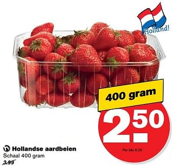 Aanbiedingen Hollandse aardbeien - Huismerk - Hoogvliet - Geldig van 10/05/2017 tot 16/05/2017 bij Hoogvliet