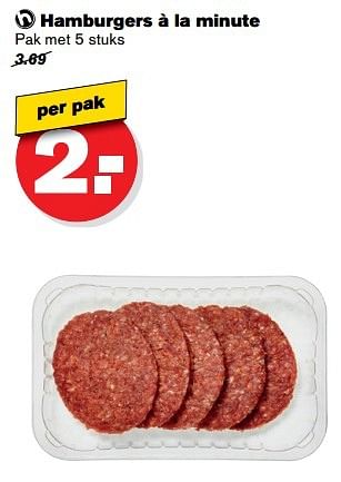 Aanbiedingen Hamburgers à la minute - Huismerk - Hoogvliet - Geldig van 10/05/2017 tot 16/05/2017 bij Hoogvliet