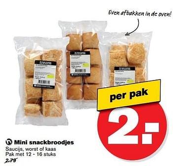 Aanbiedingen Mini snackbroodjes saucijs, worst of kaas - Huismerk - Hoogvliet - Geldig van 10/05/2017 tot 16/05/2017 bij Hoogvliet